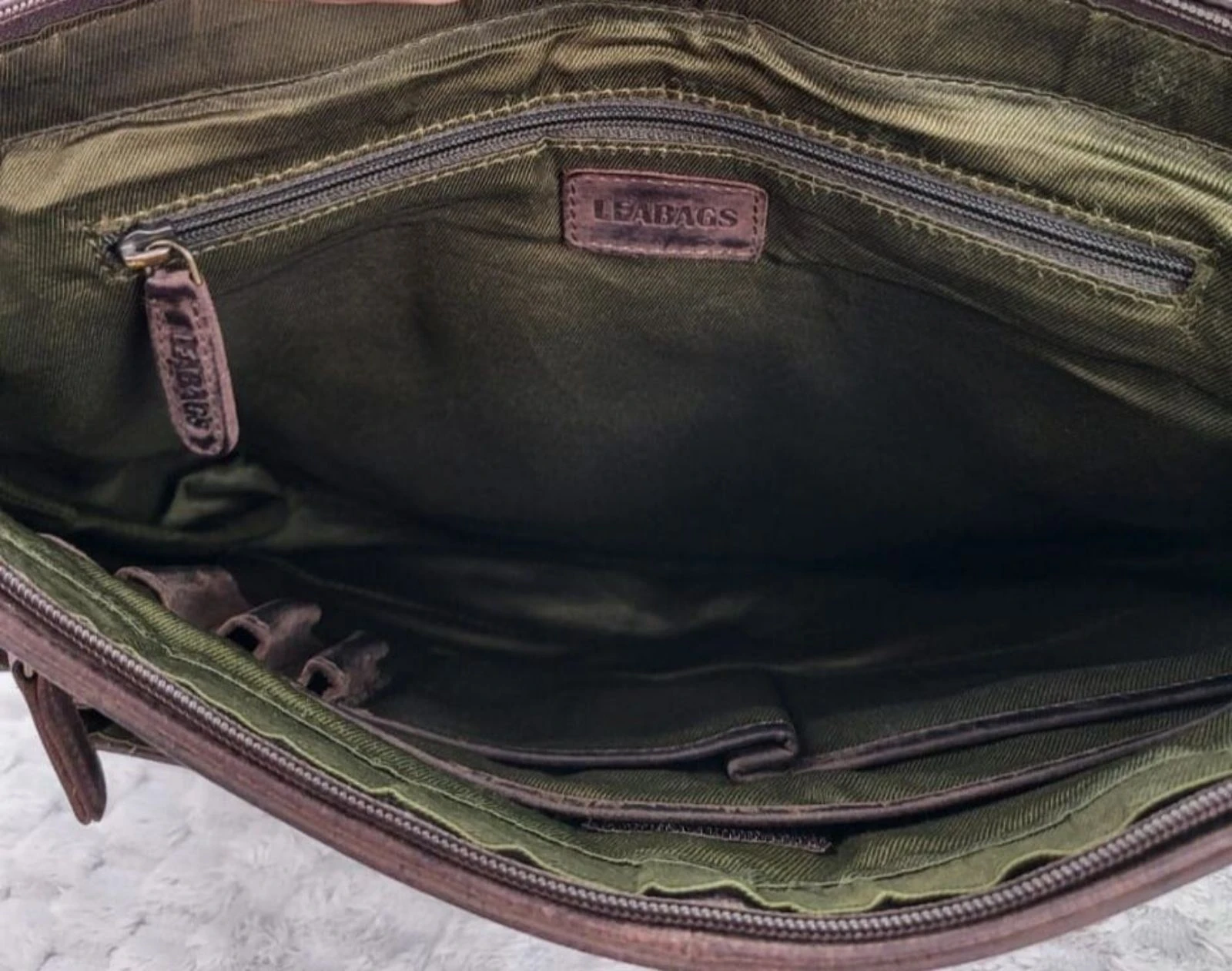 LEABAGS Leather Messenger Bag Vintage Retro Style 2000s – photo 17
